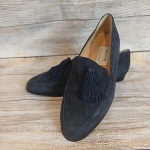 Preview Collection Dark Blue Suede Loafers with Tassels
